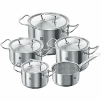 Zwilling – Twin Classic Batería de Cocina de Acero Inoxidable de 9 Piezas Plata – Marca Alemana