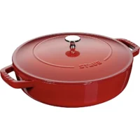Staub - Chistera Rustidera 24 cm Hierro Fundido Esmaltado Rojo - Fabricado en Francia