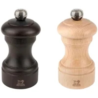 Peugeot – Set de Salero y Pimentero Bistro 10 cm Chocolate y Natural – Marca Francesa