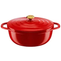 Tefal - Cocotte Ovalada Aluminio Inyectado con Revestimiento Cerámico 30x23 cm Rojo - Marca Francesa