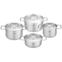 Fissler - Pure Collection Juego de Cacerolas Acero Inoxidable 8 Piezas - Fabricado en Alemania